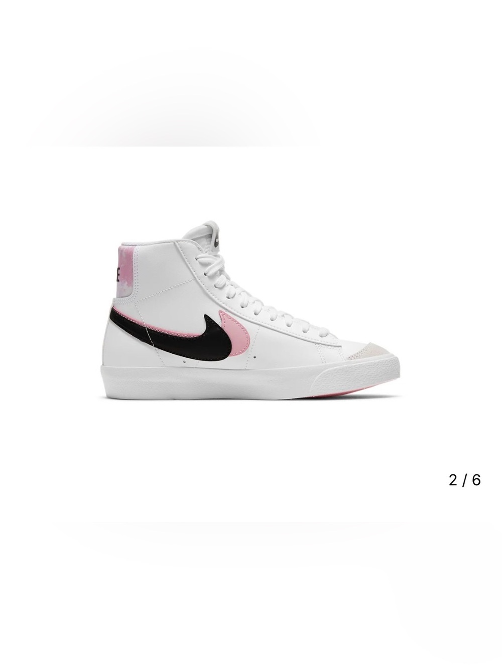 Nike Women Blazer Mid White Black Pink High-Top Sneakers